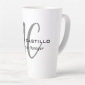 Professioneel Modern Monogram Kalligrafie Script Latte Mok (Rechterhoek)