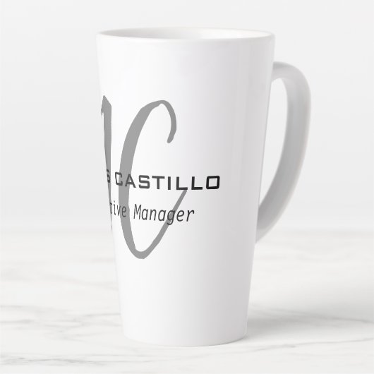 Professioneel Modern Monogram Kalligrafie Script Latte Mok (Rechterhoek)