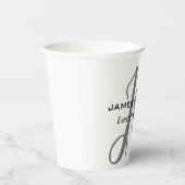 Professioneel Modern Monogram Kalligrafie Script Papieren Bekers (Rechts)