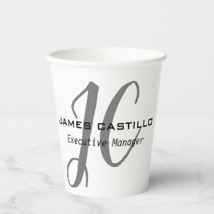Professioneel Modern Monogram Kalligrafie Script Papieren Bekers
