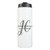 Professioneel Modern Monogram Kalligrafie Script Thermosbeker (Voorkant)