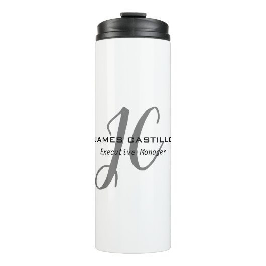 Professioneel Modern Monogram Kalligrafie Script Thermosbeker (Voorkant)