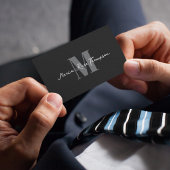 Professioneel Modern Monogram Minimaal QR-code  Visitekaartje