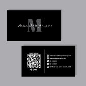 Professioneel Modern Monogram Minimaal QR-code  Visitekaartje