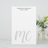 Professioneel Modern Monogram Minimalistisch Briefpapier (Staand voorkant)