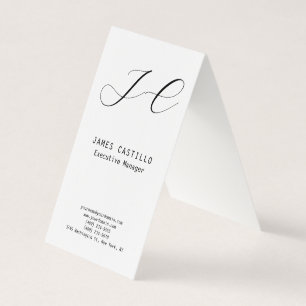 Professioneel modern monogram minimalistisch linne visitekaartjes