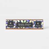 Professioneel Modern Monogram Personaliseren Bureau Naambordje (Voorkant)