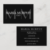 Professioneel modern Monogram Visitekaartje (Voorkant / Achterkant)