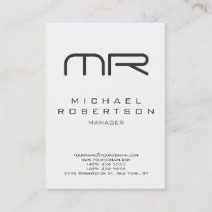 Professioneel modern Monogram White Visitekaartje