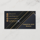 Professioneel Modern Navy & Goud Visitekaartje (Achterkant)