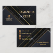 Professioneel Modern Navy & Goud Visitekaartje (Voorkant / Achterkant)