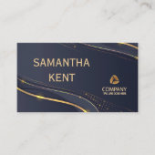 Professioneel Modern Navy & Goud Visitekaartje (Voorkant)