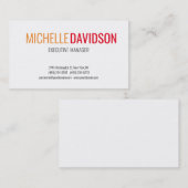 Professioneel modern Oranje rood-minimalistisch Visitekaartje (Voorkant / Achterkant)