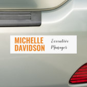 Professioneel modern Oranje, wit, minimalistisch v Bumpersticker (Op auto)
