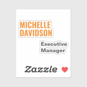 Professioneel modern Oranje, wit, minimalistisch v Sticker