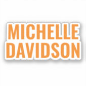 Professioneel modern Oranje, wit, minimalistisch v Sticker (Voorkant)