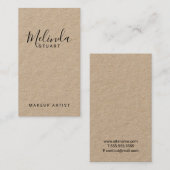 Professioneel modern Script Kraft Paper Visitekaartje (Voorkant / Achterkant)