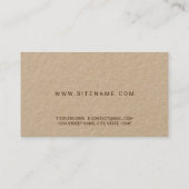 Professioneel modern Script Kraft Paper Visitekaartje (Achterkant)