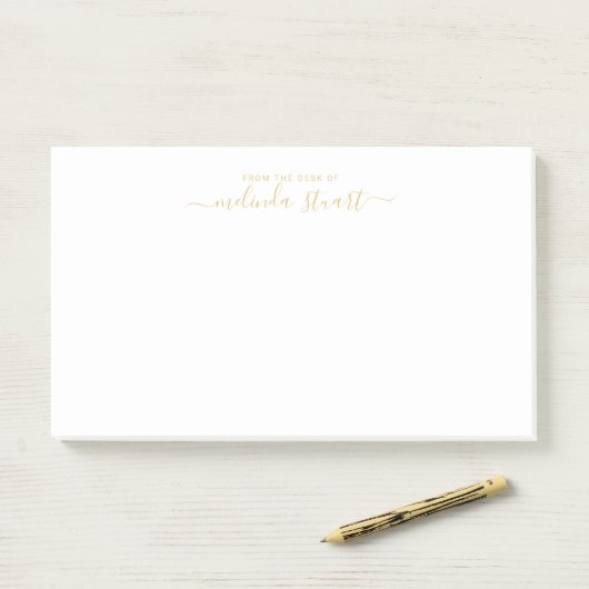 Professioneel modern script post-it® notes (Op bureau)