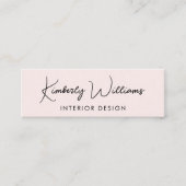 Professioneel Modern Script QR Code Roze Mini Visitekaartje (Voorkant)