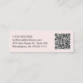 Professioneel Modern Script QR Code Roze Mini Visitekaartje (Achterkant)