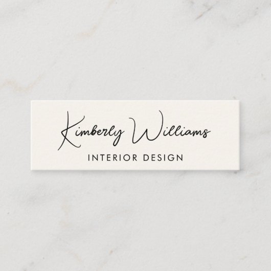 Professioneel modern Script QR-codecrème Mini Visitekaartje (Voorkant)