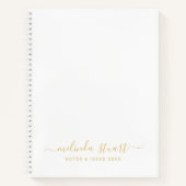 Professioneel, modern script, wit en goud notitieboek (Voorkant)