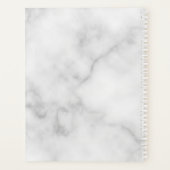 Professioneel modern script — witte marmer planner (Achterkant)