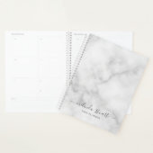 Professioneel modern script — witte marmer planner (Display)