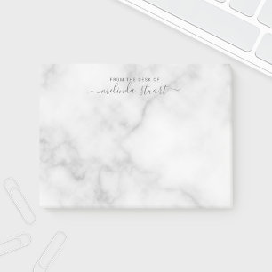 Professioneel modern script — witte marmer post-it® notes