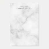 Professioneel modern script — witte marmer post-it® notes (Voorkant)