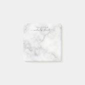 Professioneel modern script — witte marmer post-it® notes (Voorkant)