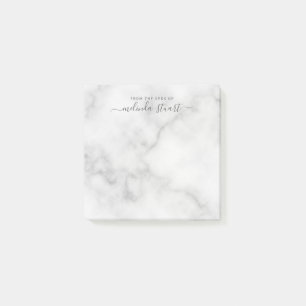 Professioneel modern script — witte marmer post-it® notes