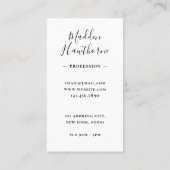 Professioneel Modern Script Zwart Goud Monogram Visitekaartje (Achterkant)
