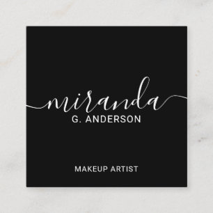Professioneel, modern script zwart vierkante visitekaartje