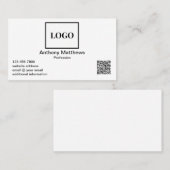 Professioneel Modern Voeg Logo en QR-code toe Visitekaartje (Voorkant / Achterkant)