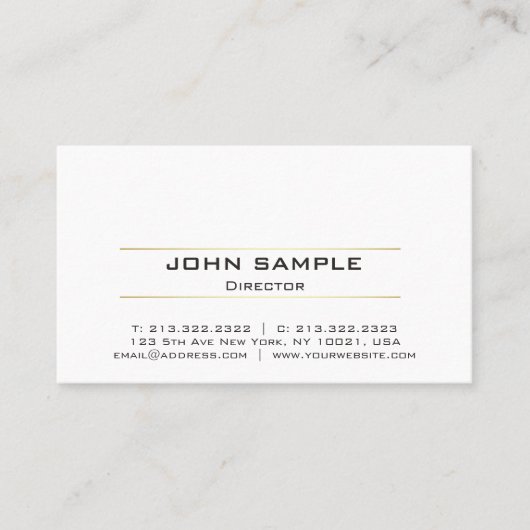 Professioneel, modern, wit, eenvoudig design visitekaartje (Voorkant)