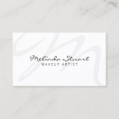 Professioneel Modern Wit Monogram Visitekaartje (Voorkant)