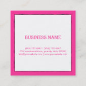 Professioneel, modern, wit, warm roze vierkante visitekaartje (Achterkant)