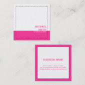 Professioneel, modern, wit, warm roze vierkante visitekaartje (Voorkant / Achterkant)