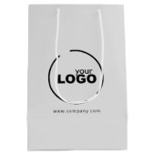 Professioneel modern zakelijk logo grijs medium cadeauzakje (Achterkant)