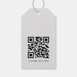 Professioneel modern zakelijk Logo QR Code Grijs L Cadeaulabel