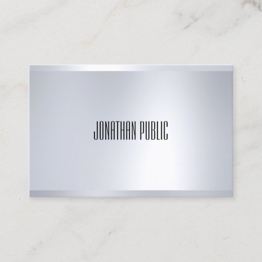 Professioneel, modern, zilver, elegant glam visitekaartje (Voorkant)