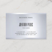 Professioneel, modern, zilver, elegant glam visitekaartje (Achterkant)