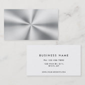 Professioneel, modern, zilver metaal visitekaartje (Voorkant / Achterkant)