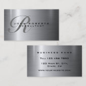 Professioneel, modern, zilver metaal visitekaartje (Voorkant / Achterkant)