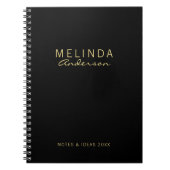 Professioneel, modern zwart en goud notitieboek (Voorkant)