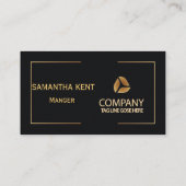 Professioneel, modern zwart en goud visitekaartje (Achterkant)