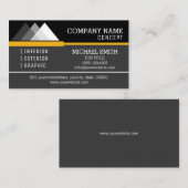 Professioneel Modern Zwart en Jet Visitekaartje (Voorkant / Achterkant)