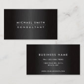Professioneel, modern, zwart geborsteld metaal visitekaartje (Voorkant / Achterkant)